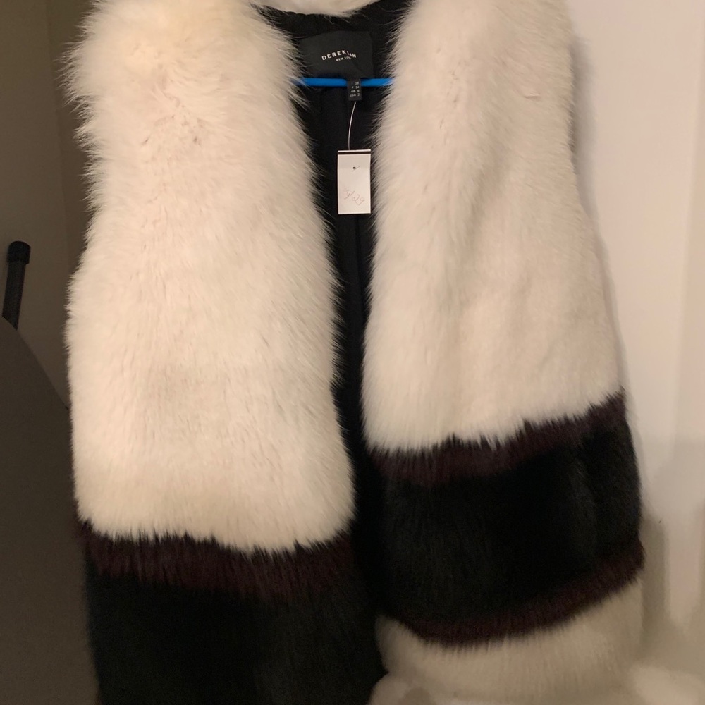 NWT! Derek Lam collarless fur vest. 100% fox fur.